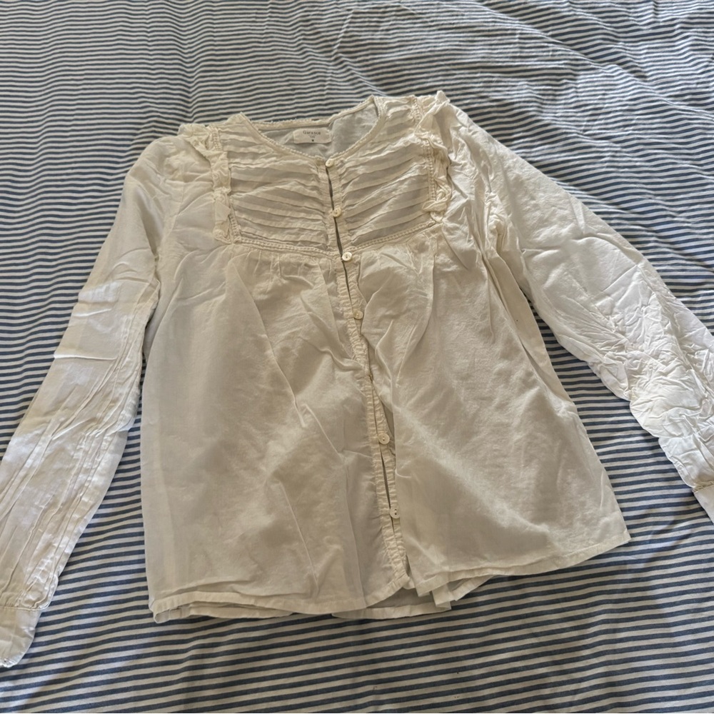 Garance Chic Ivory Button-Down Shirt